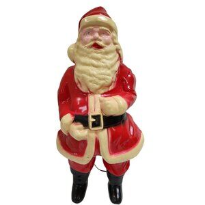 Vintage Hard Plastic Lighted Santa Claus Blow Mold 16" Mid Century 50's-60's